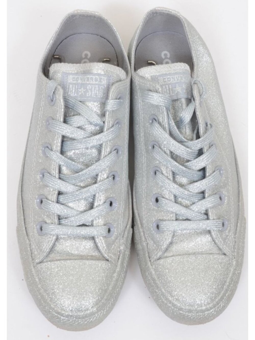 Converse Chuck Taylor All Star Sneakers Silver Glitter Men's 7 Women's 9 Lo Top - Picture 7 of 8